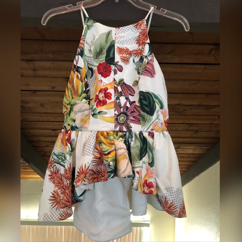 Anthropologie Spaghetti strap peplum top